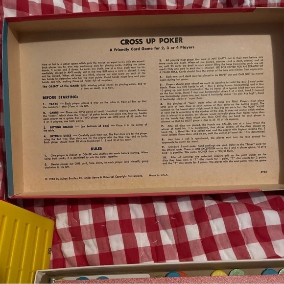 Vintage 1968 Cross Up Poker Game - Milton Bradley # 4945 Made in USA - Picture 4 of 14